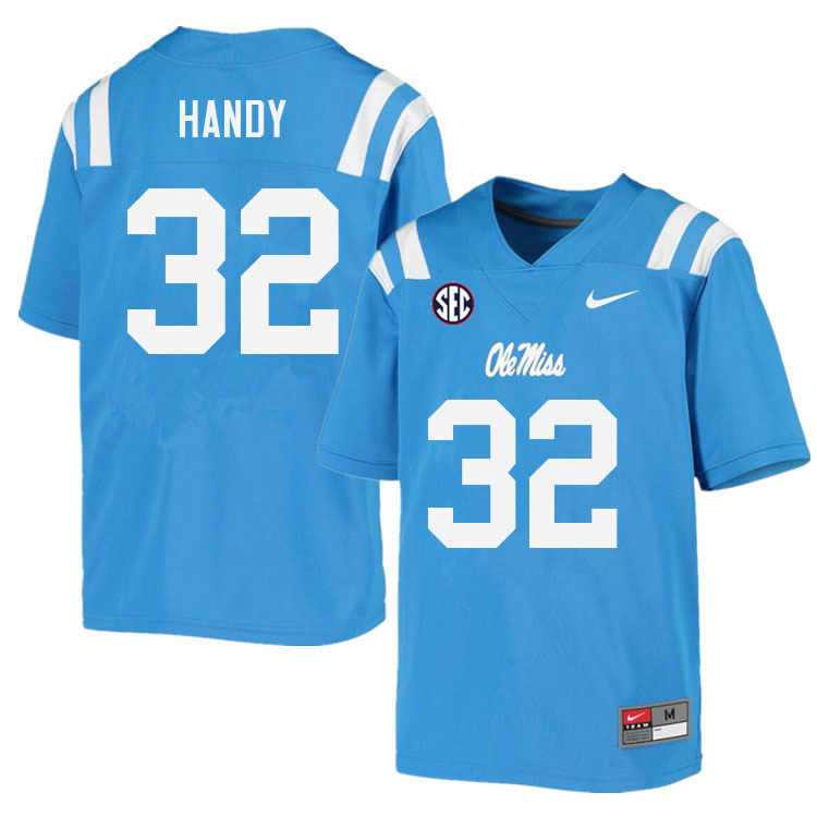 Men #32 Jaden Handy Ole Miss Rebels College Football Jerseys Sale-Power Blue